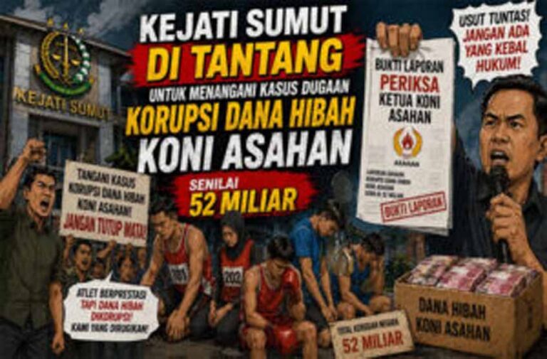 Kajatisu Ditantang Ungkap Kasus Dugaan Korupsi Dana Hibah Koni Kab. Asahan