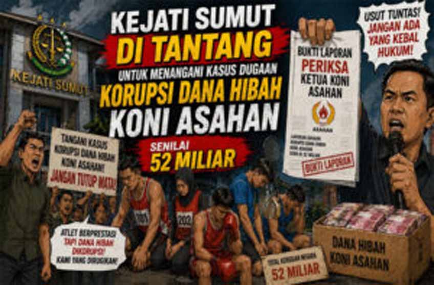 Kajatisu Ditantang Ungkap Kasus Dugaan Korupsi Dana Hibah Koni Kab. Asahan